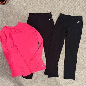 Kids Black and Pink Leggings Set